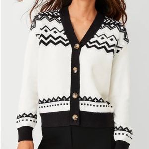 HOST PICK!!!  Ann Taylor Fair Isle V-Neck Cardigan M